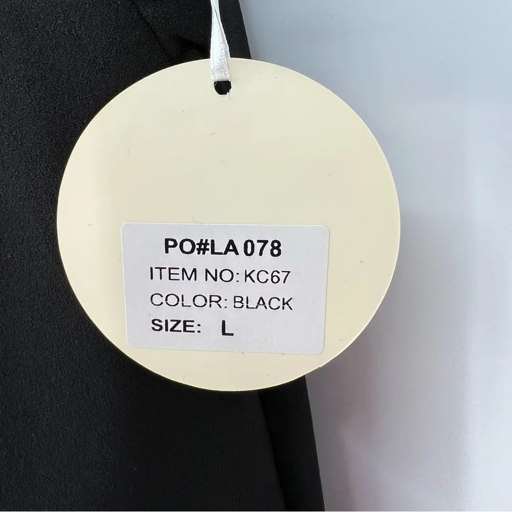 Lara Fashion Women Pants Large Black Wide Leg Paper Bag Gathered Waist Sash Belt - Picture 8 of 10